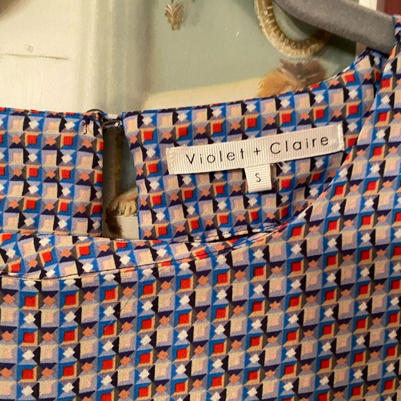 Women's Violet + Claire Multicolor Diamond Patterned Top Size Small - Picture 2 of 7